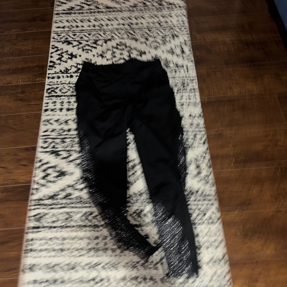 Black Athletic Leggings with Mesh Detail